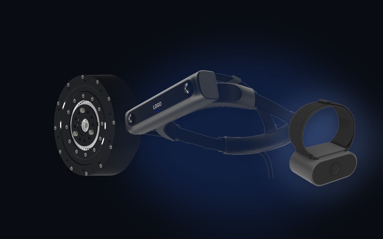 Robotics hardware: headset camera, wrist tracker and joint actuator
